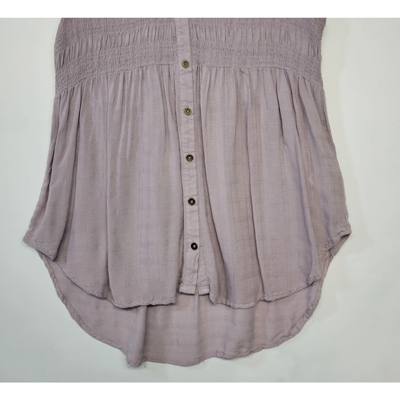 Knox Rose Shirt Womens Medium Purple Sleeveless Button Front Smocked - Picture 5 of 11